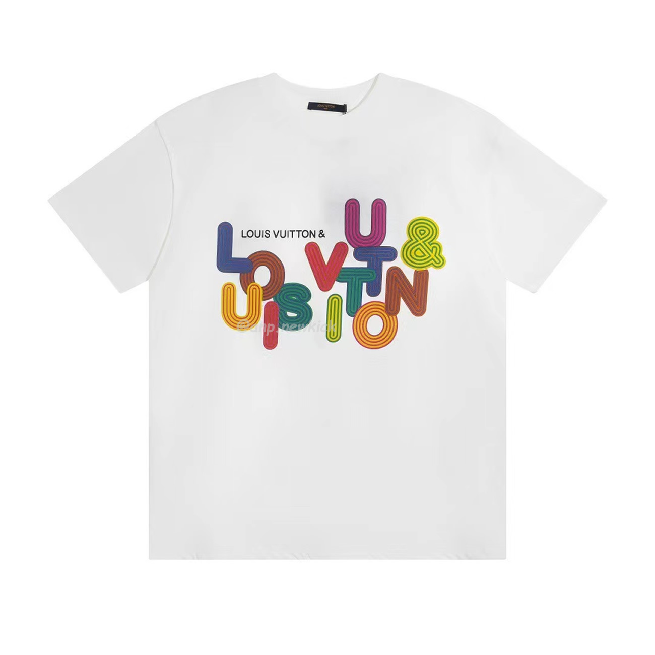 Louis Vuitton Colorful Letter Printed Short Sleeves T Shirt (1) - newkick.vip